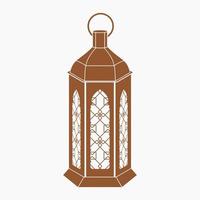 ilustração em vetor de lâmpada árabe com padrão marrom pendurado editável em estilo monocromático plano para fins de tema ocasional islâmico, como ramadã e eid também necessidades de design de cultura árabe