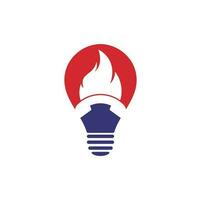 conceito de design de logotipo de vetor de forma de bulbo de chamada quente. ícone de aparelho e fogo.