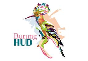 Burung hud - popart portrait vetor