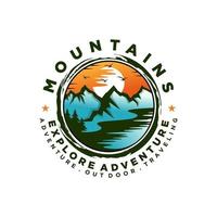 modelo de vetor de design de logotipo de aventura de montanha