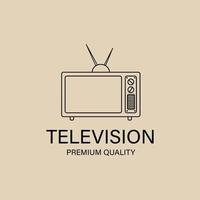 logotipo de arte de linha de televisão, ícone e símbolo, design de ilustração vetorial vetor