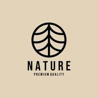 logotipo de arte de linha de natureza, ícone e símbolo, design de ilustração vetorial vetor