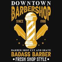 design de camiseta de barbearia vetor