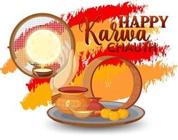 design de banner feliz karva chauth vetor