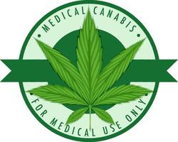 logotipo de distintivo de cannabis medicinal vetor