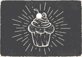 Fundo de vetor de muffin desenhado mão