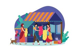 conceito de ilustração de celebração de diwali. uma ilustração plana isolada no fundo branco vetor