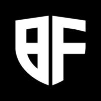 bf carta logotipo com fundo preto. bf ícone design com forma de monograma. b logotipo da fonte com forma de escudo. logotipo de texto bf. b design de ícone. bf ícone design com carta. b projeto do escudo. logotipo da letra bf. vetor