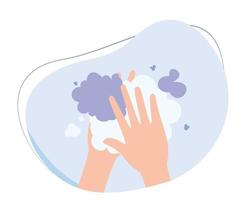 lavar as mãos com sabão. vetor de design plano