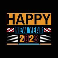 feliz ano novo design de camiseta 2023 vetor