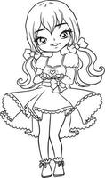 desenho de esboço de garota de anime de bruxa 17198936 Vetor no Vecteezy
