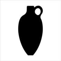 ilustração em vetor preto de vaso de cerâmica moderno. único elemento no estilo boho moderno isolado no fundo branco