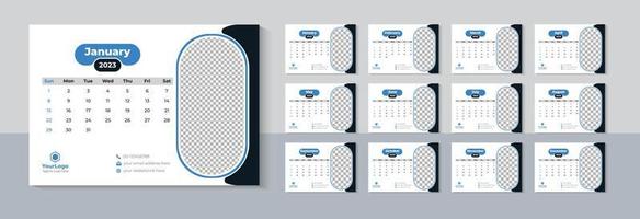 design de calendário de mesa criativo 2023, modelo de calendário de negócios 2023 pro download vetor