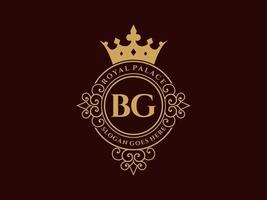 carta bg antigo logotipo vitoriano de luxo real com moldura ornamental. vetor