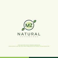 mz logotipo natural inicial vetor