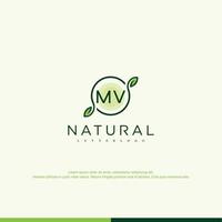 mv logotipo natural inicial vetor