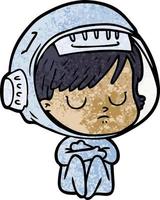 personagem de astronauta vetorial em estilo cartoon vetor