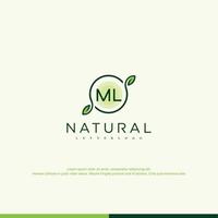 ml logotipo natural inicial vetor