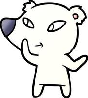 personagem de urso polar vetorial em estilo cartoon vetor