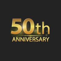 logotipo elegante de celebração de aniversário de 50 anos de ouro vetor