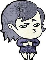 personagem de garota vampira vetorial em estilo cartoon vetor