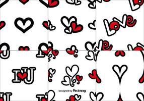 Vector Set Of Love Seamless Patterns