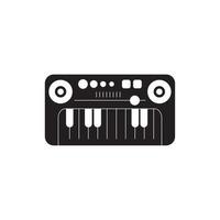 sintetizador instrumento melodia som música silhueta ícone de estilo vetor