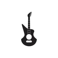 guitarra elétrica instrumento melodia som música silhueta ícone de estilo vetor