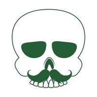 crânio com bigode cinco de maio ícone de estilo de linha de celebração mexicana vetor