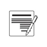 ícone de estilo de linha financeira de negócios de dinheiro de assinatura de caneta de documento vetor