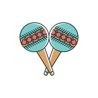 maracas instrumento melodia som linha de música e estilo de preenchimento vetor