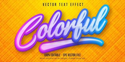 texto colorido, efeito de texto editável em gradiente multicolorido vetor