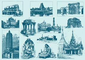Ilustrações da Índia azul vetor