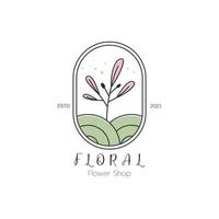 vetor desenhado à mão do logotipo da flor