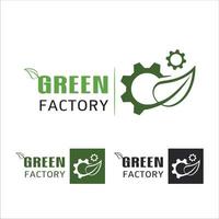 logotipo de energia de energia de fábrica verde vetor