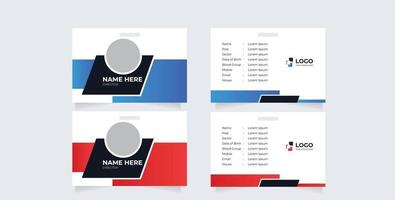 design de cartão de identificação de curva azul elegante abstrato, vetor de modelo de cartão de identidade profissional