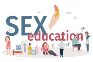 cabeçalho tipográfico de educação sexual vetor