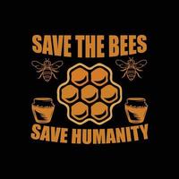 design de camiseta de abelha vetor
