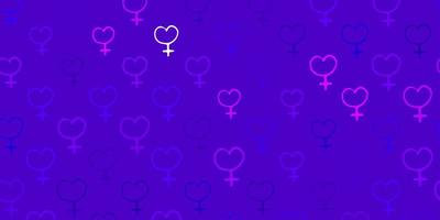 fundo vector roxo claro com símbolos de mulher.