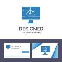 cartão de visita criativo e modelo de logotipo driver de download de nuvem instalar ilustração vetorial de instalação vetor