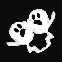 design de logotipo fantasma, ícone de halloween, ilustração de fantasia de halloween, modelo de banner de celebração vetor