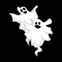 design de logotipo fantasma, ícone de halloween, ilustração de fantasia de halloween, modelo de banner de celebração vetor