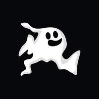 design de logotipo fantasma, ícone de halloween, ilustração de fantasia de halloween, modelo de banner de celebração vetor