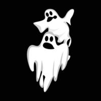 design de logotipo fantasma, ícone de halloween, ilustração de fantasia de halloween, modelo de banner de celebração vetor