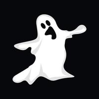 design de logotipo fantasma, ícone de halloween, ilustração de fantasia de halloween, modelo de banner de celebração vetor