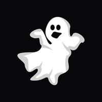 design de logotipo fantasma, ícone de halloween, ilustração de fantasia de halloween, modelo de banner de celebração vetor