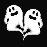 design de logotipo fantasma, ícone de halloween, ilustração de fantasia de halloween, modelo de banner de celebração vetor