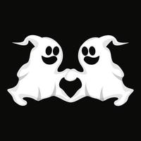 design de logotipo fantasma, ícone de halloween, ilustração de fantasia de halloween, modelo de banner de celebração vetor