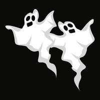 design de logotipo fantasma, ícone de halloween, ilustração de fantasia de halloween, modelo de banner de celebração vetor