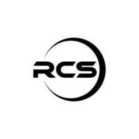 design de logotipo de carta rcs na ilustração. logotipo vetorial, desenhos de caligrafia para logotipo, pôster, convite, etc. vetor